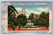 Los Angeles CA-California, Pershing Square, Advertisment, Vintage Postcard picture