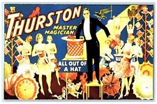 Thurston Master Magician All Out Of A Hat Unposted Vintage Postcard picture