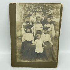 Cabinet Card Women Victorian Sisters Large Hats Skirts Hidden Hand READ picture