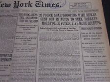 1920 DECEMBER 22 NEW YORK TIMES - 20 POLICE SHARPSHOOTERS IN AUTOS - NT 6740 picture
