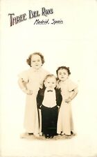 Vintage RPPC Postcard Three Del Rios Midgets Madrid Spain c1930s Unposted picture