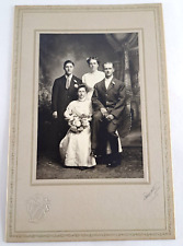 Antique Photograph Edwardian Family Early 1900s Cabinet Card Black White 9x6 picture