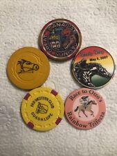 Lot Of (5) Casino Chips from Various Locations Horse Racing Special picture