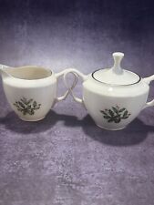 LENOX HOLIDAY CHINA SUGAR & CREAMER HOLLY & HOLLY BERRIES Made In USA picture