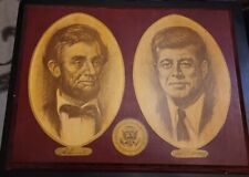 Abraham Lincoln John F Kennedy Wood Plaque Seal President of The United States  picture