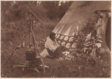 THE VANISHING RACE - AN INDIAN HOME - VINTAGE 1913 PHOTOGRAVURE,   picture