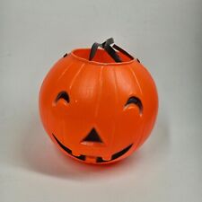 Pumpkin Bucket Vintage Liberty Plastics Trick or Treat Jack O Lantern Halloween picture