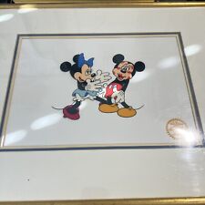 Walt Disney Framed Minnie Loves Mickey Rare Serigraph Magical Vintage Aged picture