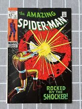 The Amazing Spider Man #72 Rocked By The Shocker Fine - V/F Vintage Marvel 1969 picture