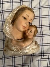 Vintage Chalkware Madonna and Child Statue Italy picture