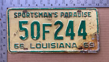 1968 1969 Louisiana license plate 50 F 244 YOM DMV clear Ford Chevy Dodge CCLA picture