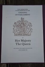 Queen Elizabeth II Opening of Parliament 1988 Order of Ceremony picture