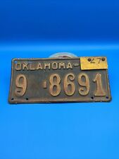 1946 Oklahoma Passenger Car Vintage With Rare 1947 License Plate Validation Tab picture