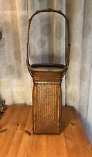 Vintage Ikebana Japanese woven bamboo basket With Arch Handle picture