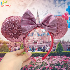 Disney Parks Light Purple Bow Sequins Minnie Ears New Edition Cos Headband US picture