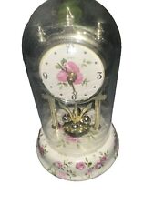 Linden Clock Floral Vintage Ceramic Floral & Gold Clock Work Battery Operated picture