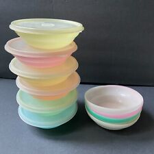 Lot of 10 Tupperware Cereal Bowls with and without Lids Tupper Seal Vintage picture