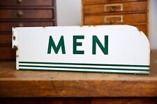 Vintage Porcelain Sinclair Mens Restroom Flange Sign Green Dino gas station picture