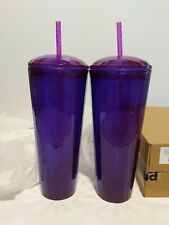 2 Starbucks fall 2021 plastic cold cups edge glow 24 OZ **sold in QTY's of Two** picture