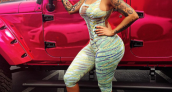 Amber Rose Pink Chrome Jeep