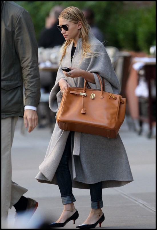 Ashley Olsen Gold Birkin celebrity handbags