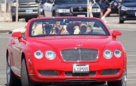 Beverly Hills 90210 Bonding Time in Bentley Convertible Beverly Hills 90210 Bonding Time in Bentley Convertible