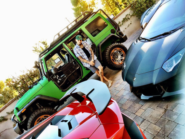 Chris Brown Green Jeep Wrangler