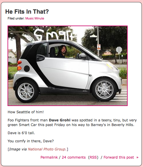 Dave Grohl's Smart Car