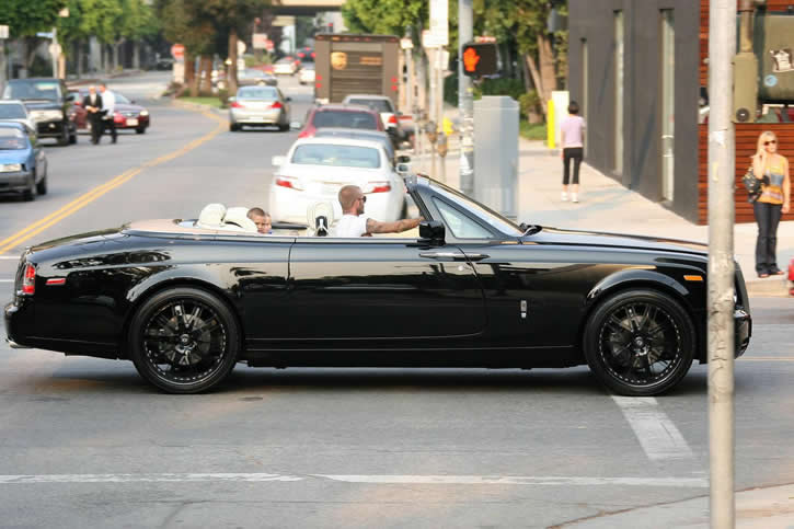 David Beckham Rollin his Rolls Royce Drophead Coupe