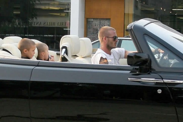 David Beckham in his Rolls Royce Drophead Coupe