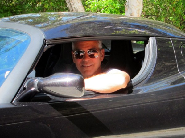 George Clooney Tesla Roadster