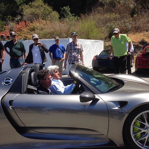 Jay Leno Gets Comfortable In The Porsche 918 | Celebrity Cars Blog