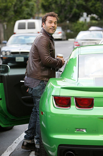 Jeremy Piven Enjoying A Green Camaro SS