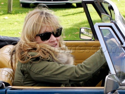 Kate Moss in her MG Convertible