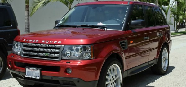 Kate Walsh in her chili red Range Rover Sport