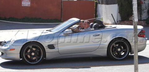 Michael Lohan caught in his Mercedes SL500. 