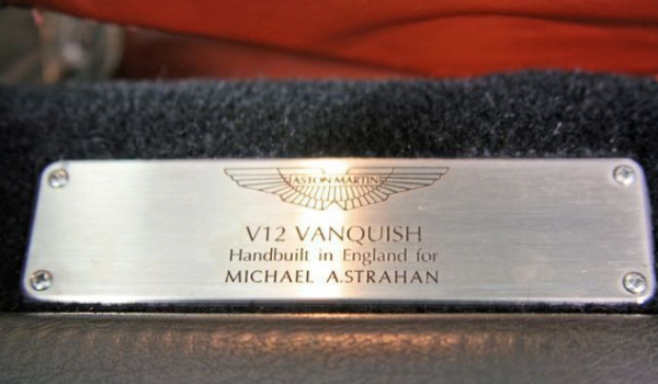 Michael Strahan's Aston Martin V12 Vanquish Plate