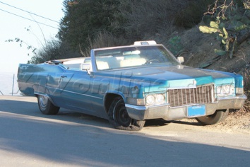 Mischa Barton abandons her Old-School Cadillac.