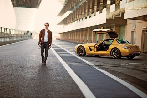 Nico Rosberg's Mercedes SLS AMG Desert Gold Nico Rosberg's Mercedes SLS AMG Desert Gold