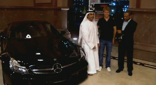 Sebastian Vettel and a Mercedes Benz SL-65 AMG Black Series