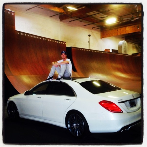 colin mckay sitting on danny ways mercedes S550