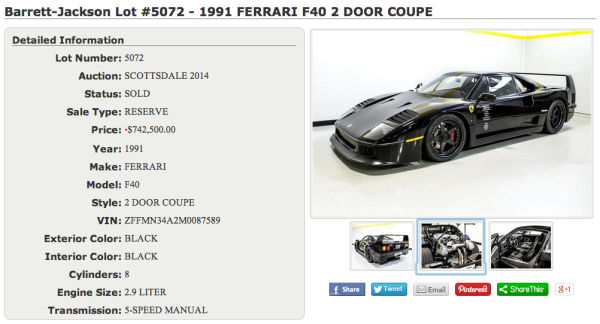dennis collins Ferrari F40
