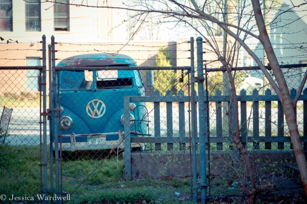 Mike Wolfe blue VW Panel Van